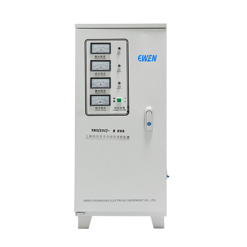 9KVA थ्री फेज वोल्टेज स्टेबलाइजर 380V 400V 440V 480V AC पावर रेगुलेटर अनुकूलन स्वीकार्य