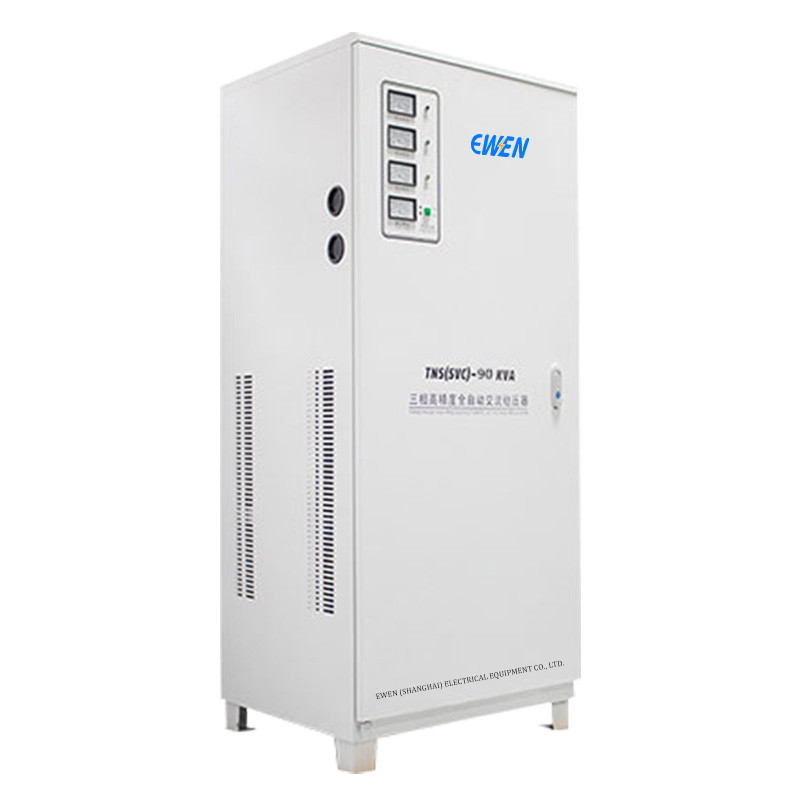 90KVA थ्री फेज वोल्टेज स्टेबलाइजर लेजर-कटिंग मशीन के लिए सर्वो मोटर प्रौद्योगिकी के साथ स्वचालित वोल्टेज नियामक