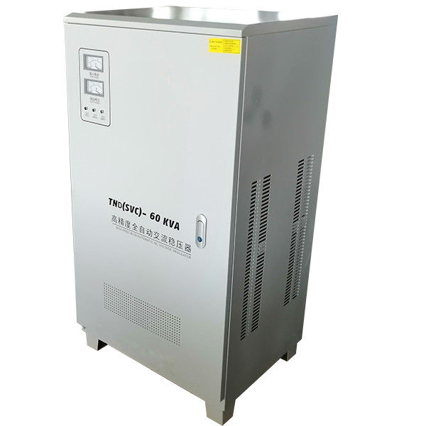 60KVA उच्च परिशुद्धता एकल चरण एल्यूमीनियम / कॉपर का तार स्वचालित वोल्टेज स्टेबलाइजर