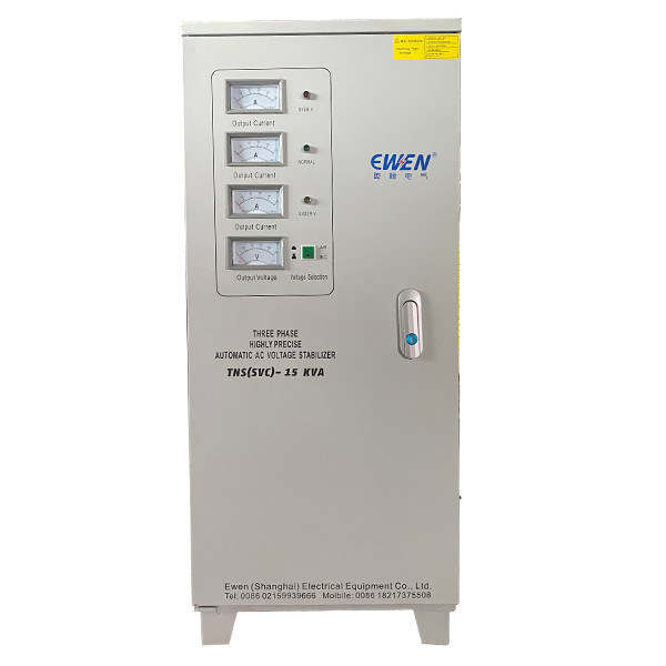 TNS-15KVA तीन चरण उच्च परिशुद्धता सर्वो मोटर प्रकार स्वचालित एसी वोल्टेज नियामक